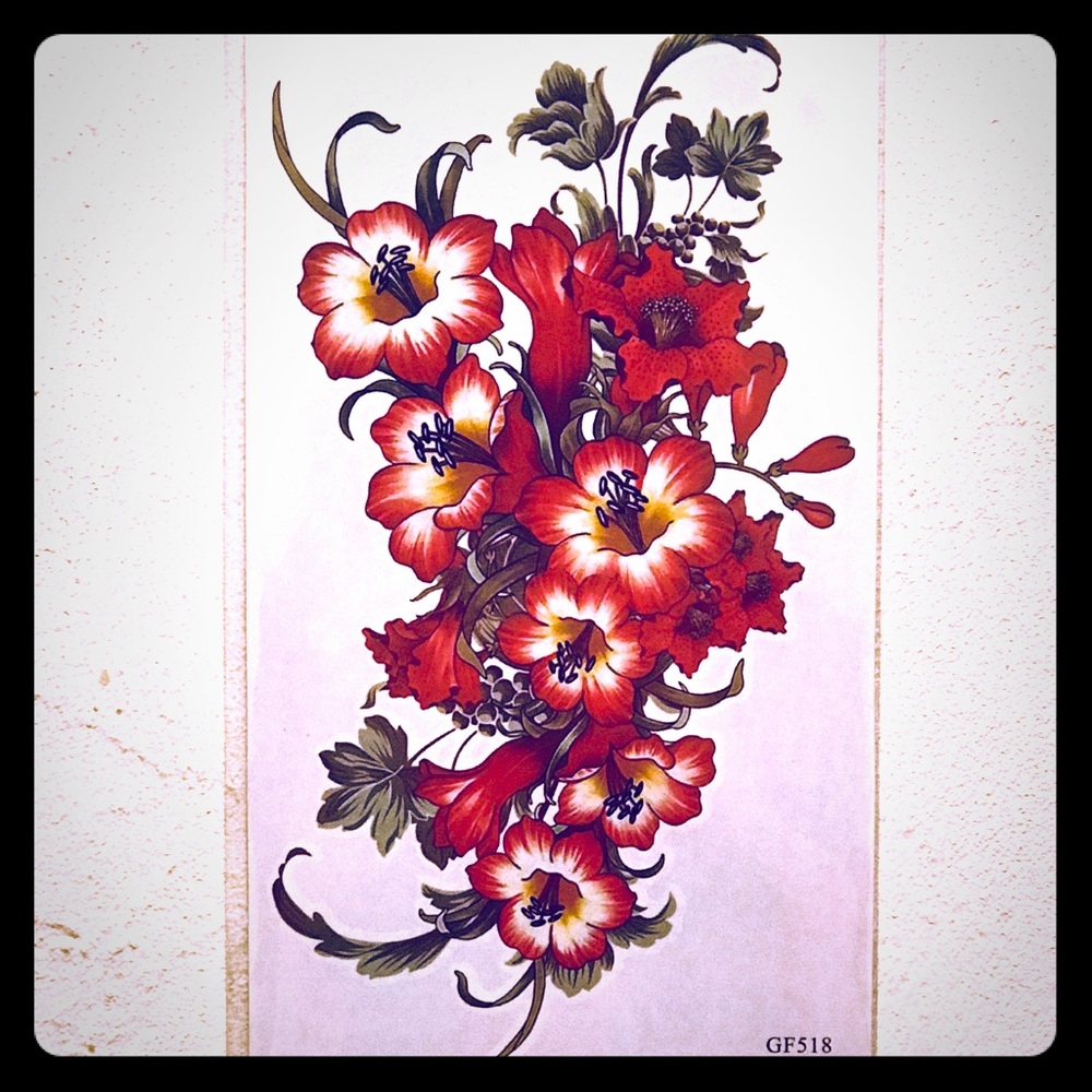 TEMPORARY RED HIBISCUS TATTOO 🌺